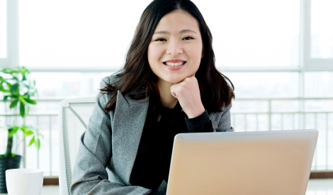 business woman working at office